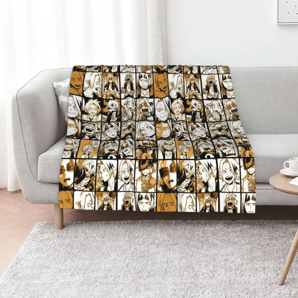 BNHA Kaminari Denki collage Throw Blanket Luxury Brand sofa bed Loose Sofa Decorative Throw Flannels Blankets