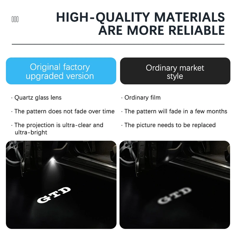Led Car Door Welcome Courtesy Shadow Projector Lamp For Volkswagen GTD Golf MK5 MK6 MK7 MK8 Tiguan Jetta Touareg Car Accessories