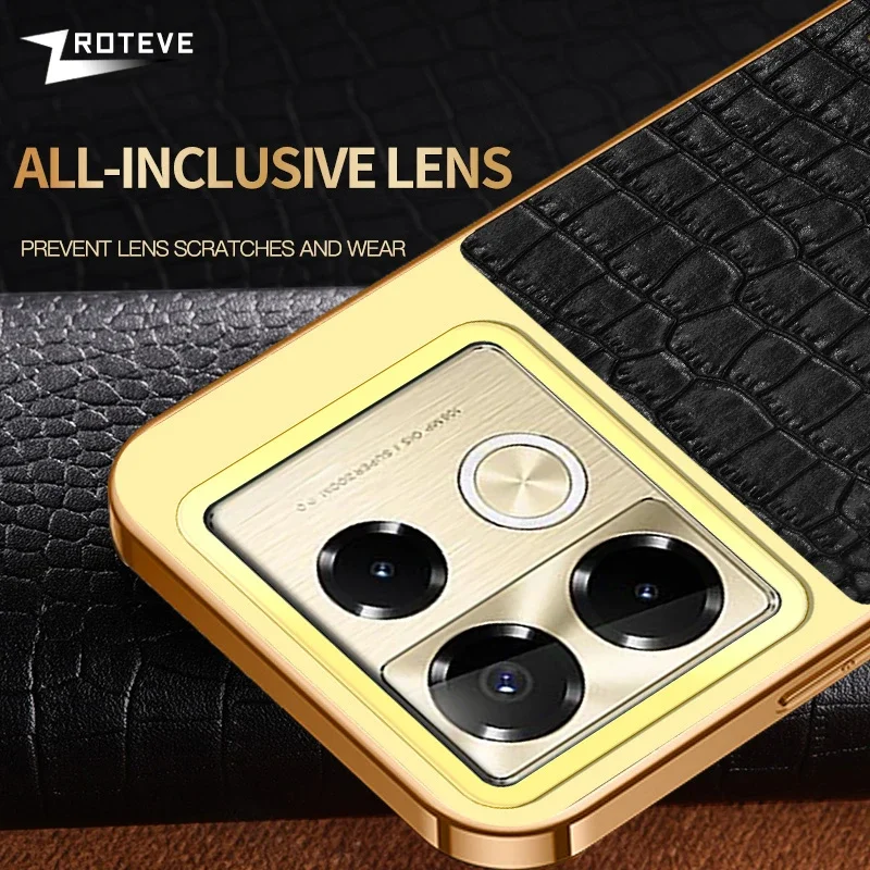 For Infinix Note40 Pro+ Case Zroteve Crocodile Leather Ring Holder Soft Cover For Infinix Note 40Pro 40 Pro Plus 5G Phone Cases