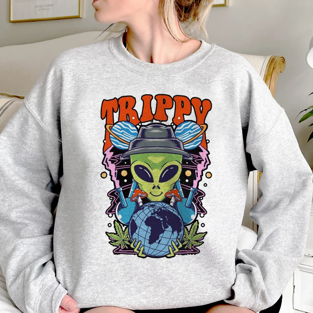 

Magic Mushrooms Alien Psychedelic hoodies women anime sweat y2k pulls Hood female 90s sweater