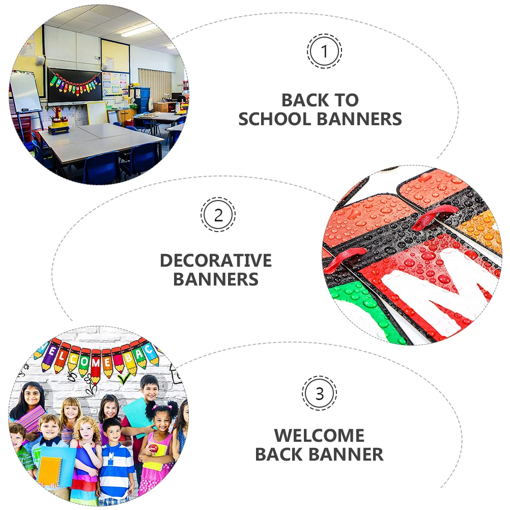 

Letter Flag to Back Banner School Banner Welcome Hanging Sign Door Flags Welcome Back Hanging Sign