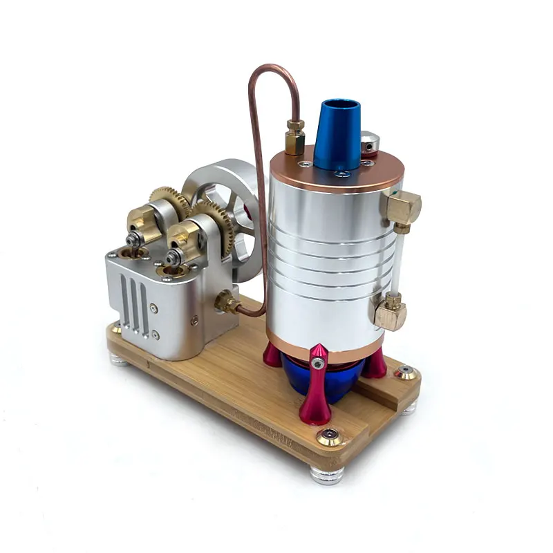 K007 Vertikaler Dampfmaschinen-Kit, Präzisionszylinder, Heizkessel, Metallmodell, experimentelles Spielzeug