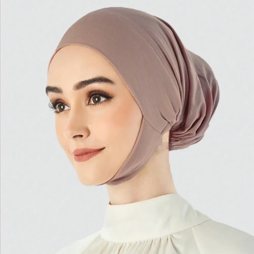 1/2/قطعة قبعة الحجاب الداخلي الإسلامي للنساء الصلبة underscarf الحجاب Undercap وشاح قبعة عمامة الحجاب الإسلامي مسلم جاهزة لارتداء