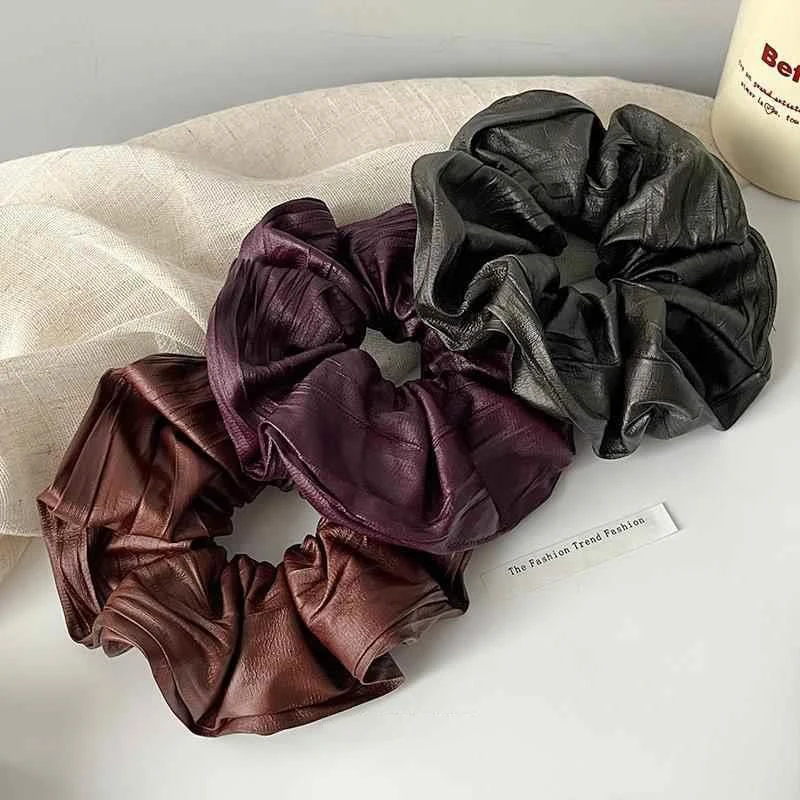 1PC Fashion Pleated Hair Tie Elegant Style Bun Hair Ring, High Elastic Durable Rubber Band Hair Rope