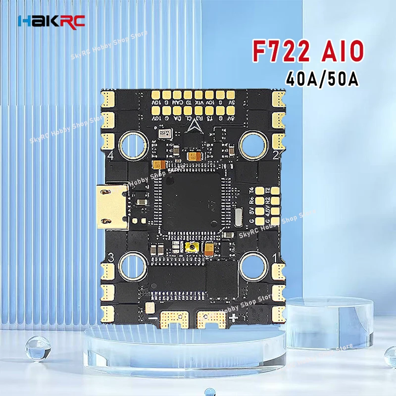HAKRC F7220D F722 AIO F7 Flight Controller 32Bit 40A/50A 4in1 ESC 2-6S with Double BEC OSD for RC FPV Toothpick Cinewhoop Drone