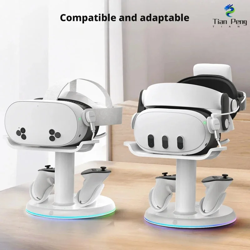 For Meta Quest 3 3S VR Glasses Fast Charging Hub RGB Lighting Controller Organizer Display Support Frame