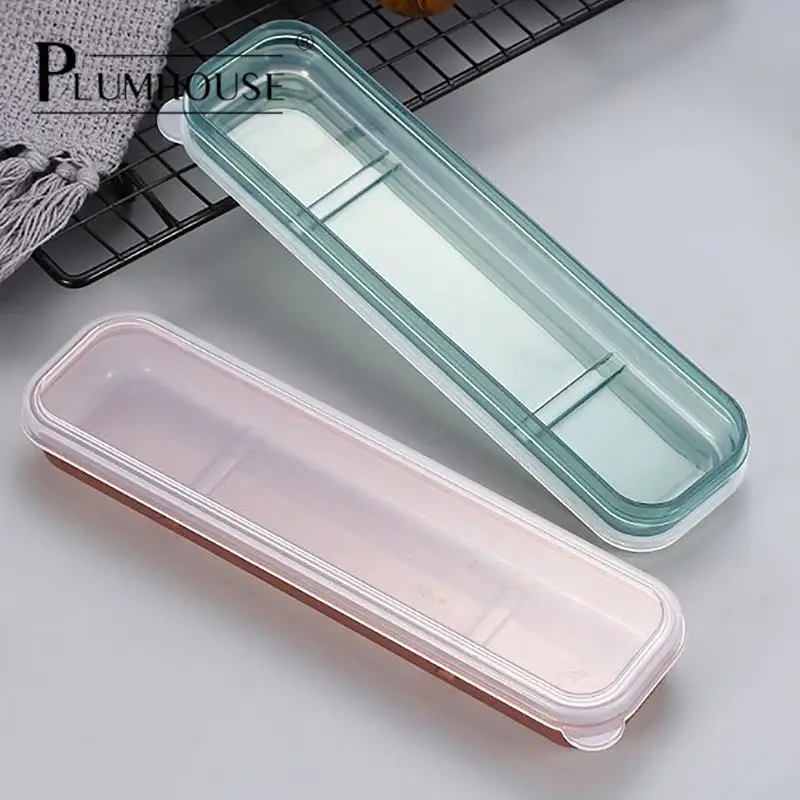 

Travel Outdoor Reusable Tableware Organizer Box School Home Slot Design Cutlery Cover Spoon Storage Container Empty Flatware Box