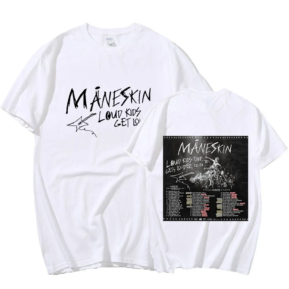 Maneskin Louds Kids Gets Louder Tour T-shirt grafica Italian Rock Band T-shirt oversize Uomo Donna T-shirt vintage a maniche corte