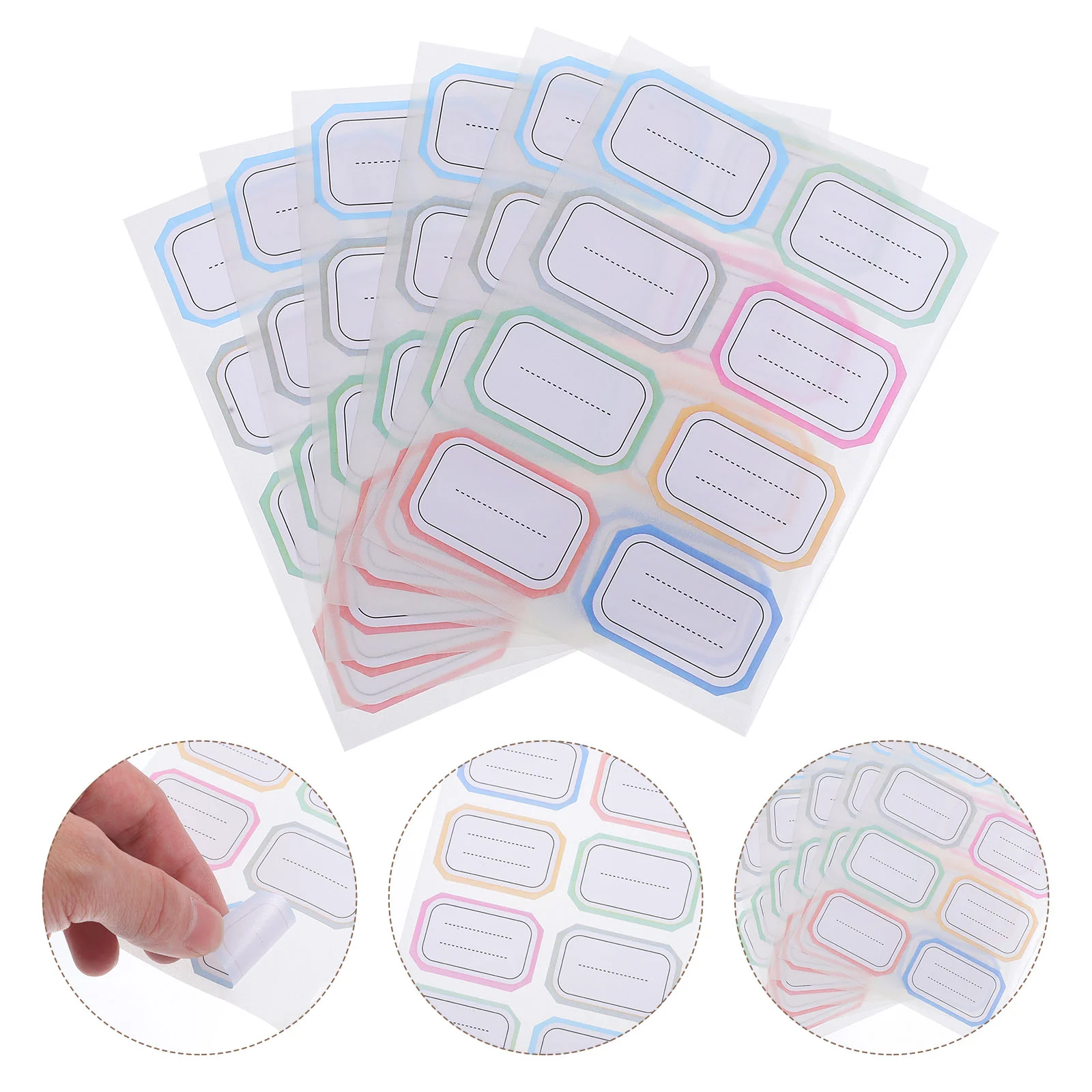 288 Pcs Handwritten Label Sticker Name Adhesive Labels Writable Tag Stickers Water Cup Blank Marking Lined