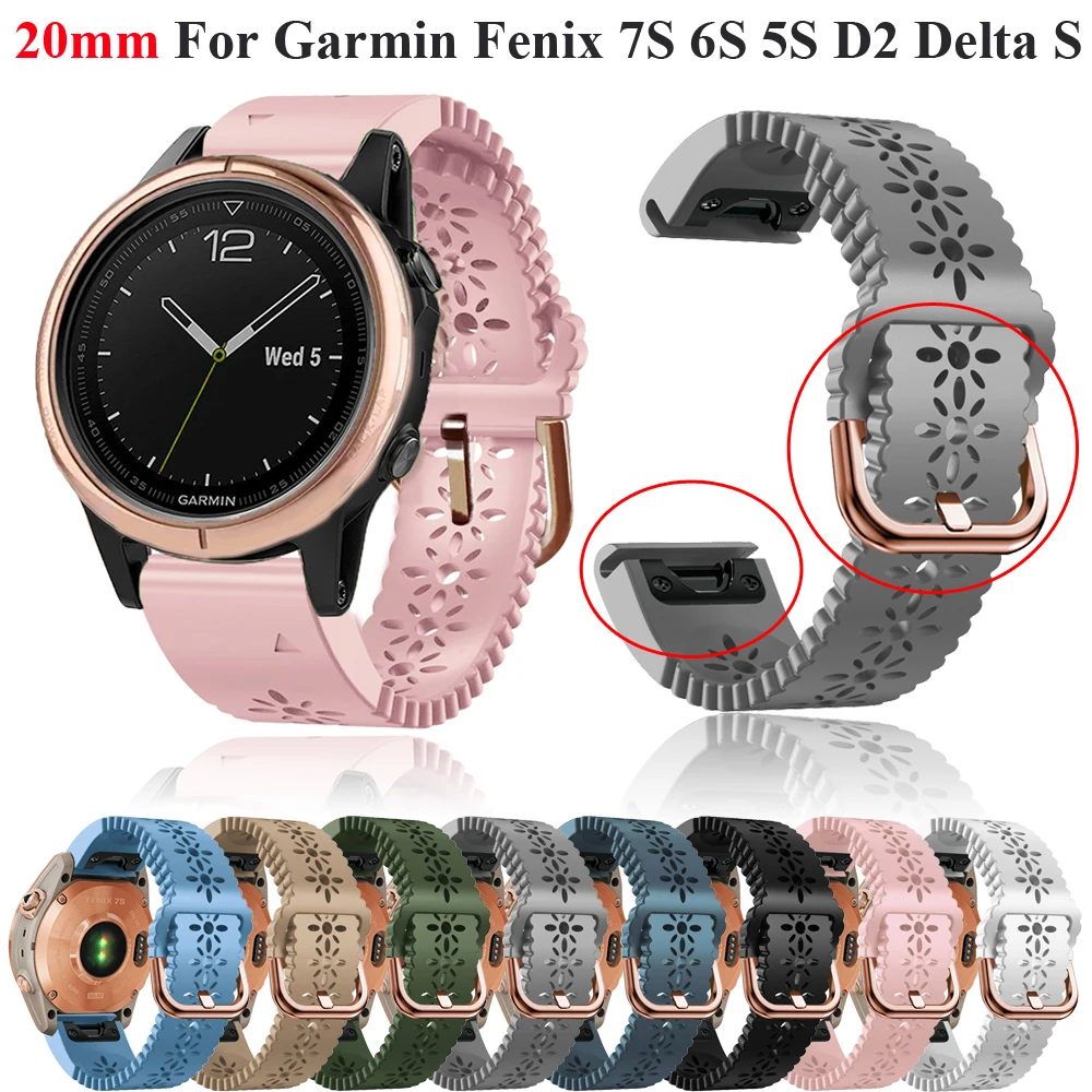 Pulsera de silicona para Garmin Fenix 7S 6S Pro 5S Plus D2 Delta S, correa de liberación rápida, accesorios para reloj inteligente, pulseras Easyfit