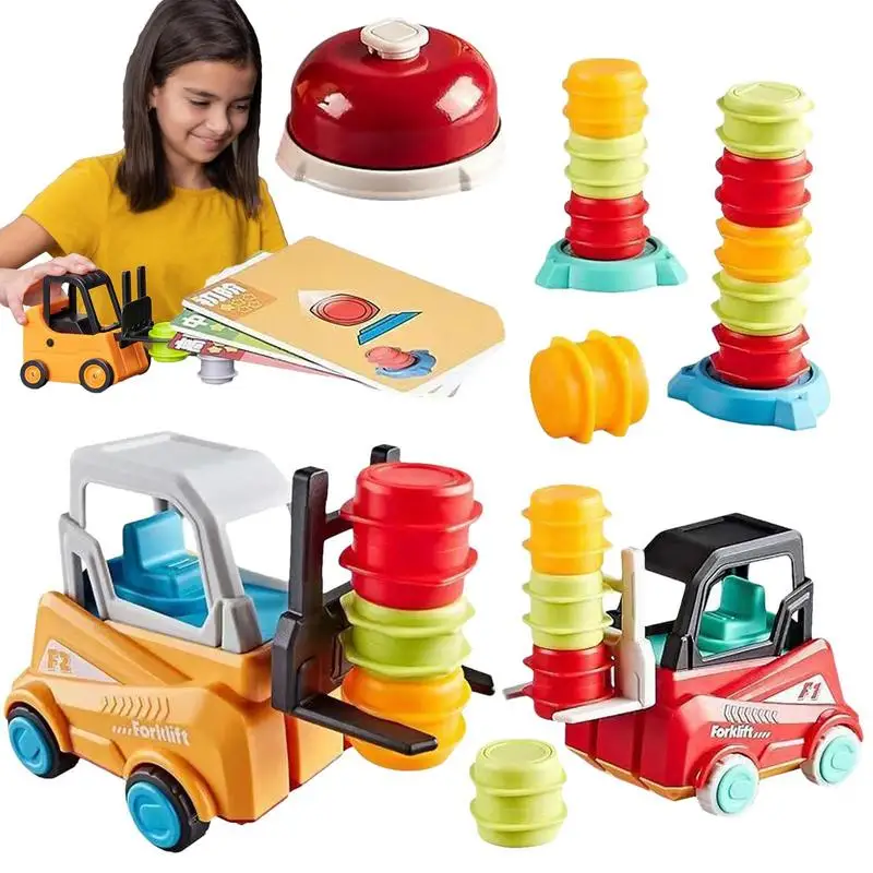 Forklift Transport Game Durable And Sturdy Truck Toys For Kids Game 2-Player Stack & Matching Skill Training Transport Game