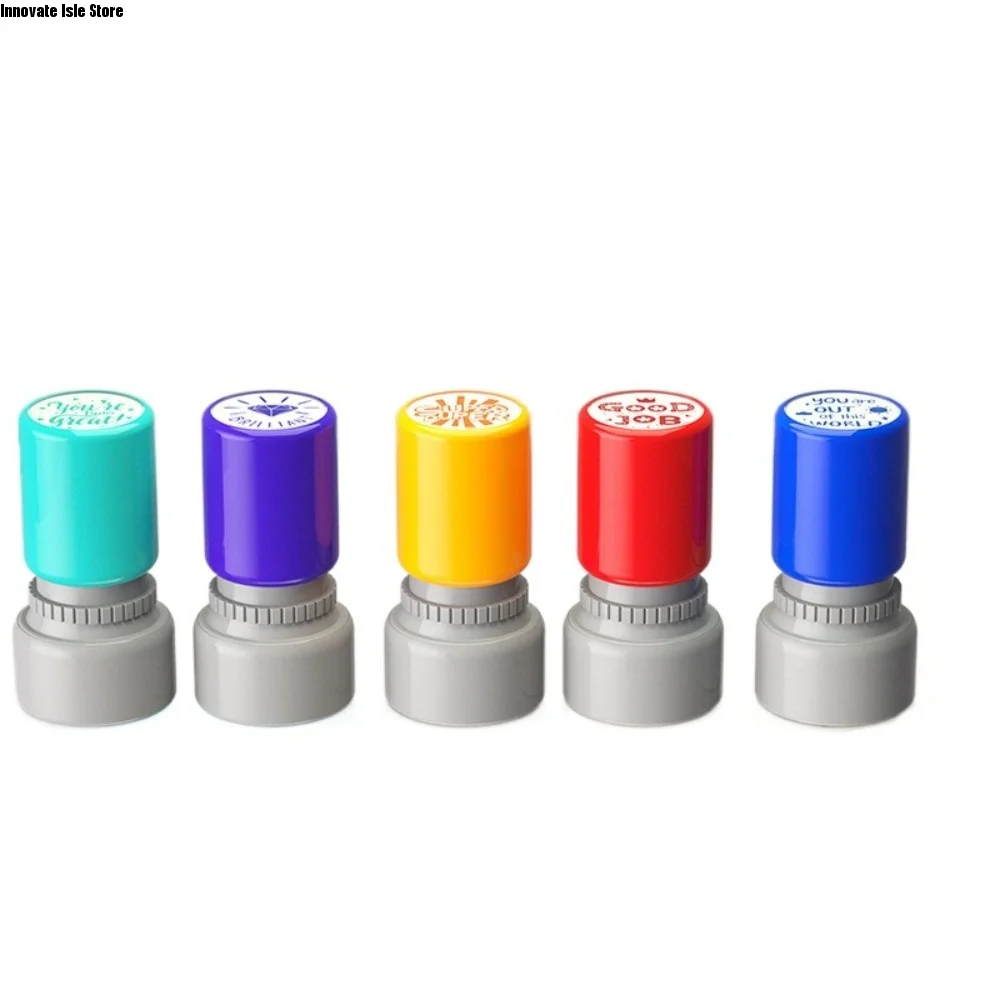 Automatic Inking Teacher's Comment Stamp Encouragement Incentive Educational Behavior Stamp English Version Colorful