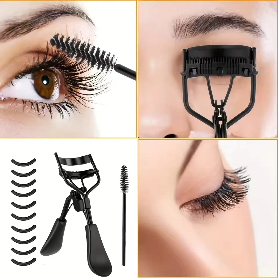 5pcs Eyelash Curler Set With Replacement Pads For Women Eyelashes Curling Tweezers Clips Lash Mascara Wands Brush Makeup Tool