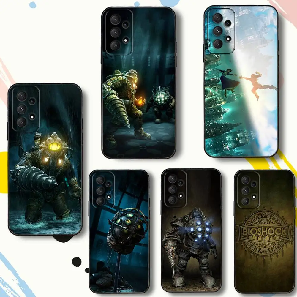 

Popular B-BioShock-es Game Phone Case For Samsung Galaxy A 80,72,73,91,53,22,51,52,5G,Plus,J,Note Soft Black Cover