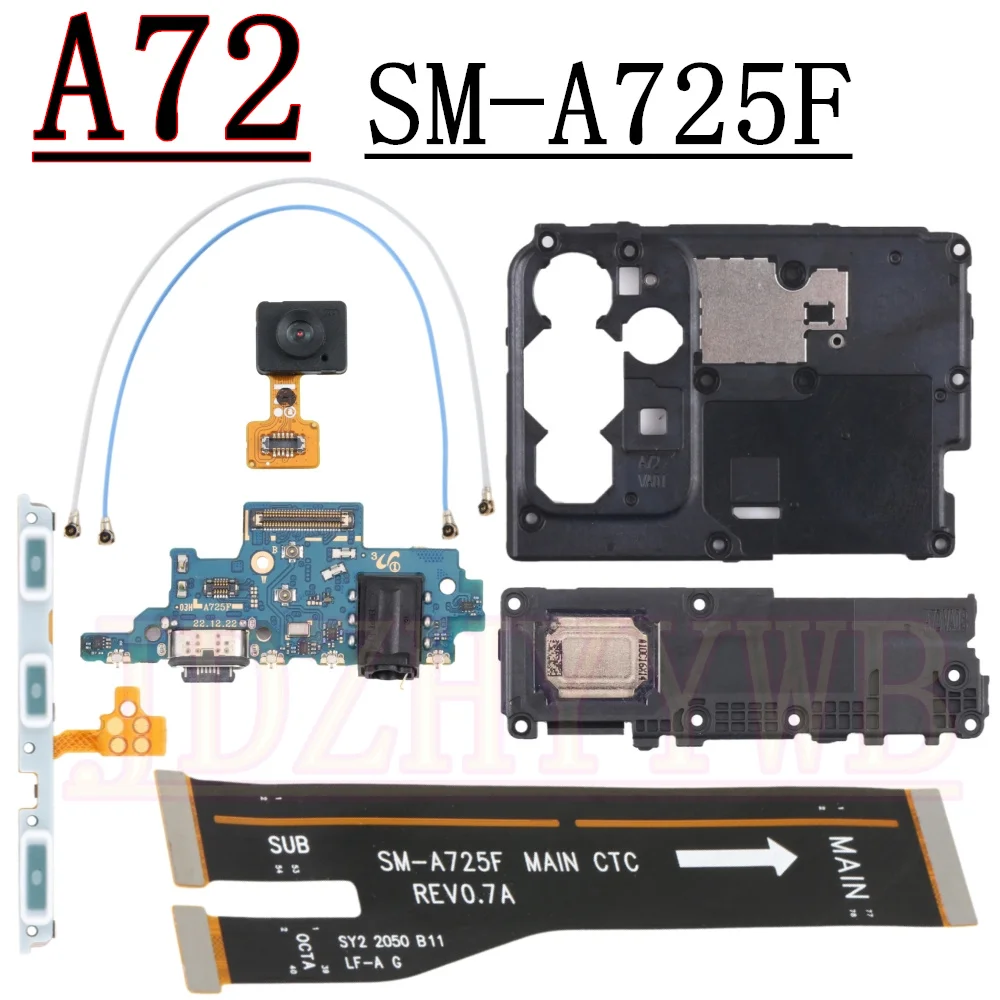 Charging Port Antenna Board For Samsung A72 A725F Earpiece Loudspeaker Off On Signal Fingerprint Sensor Motherboard Flex Cable