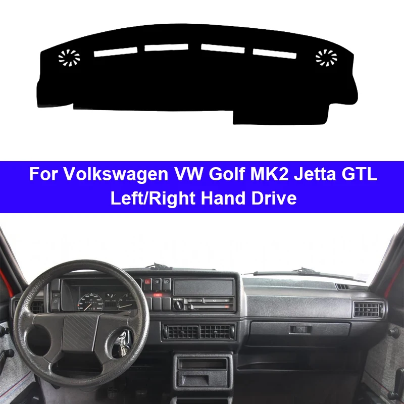 Car Dashboard Cover DashMat for Volkswagen VW Golf MK2 Jetta GTL Avoid Light Pad Accessories Anti-UV Case Carpet Car Accessories