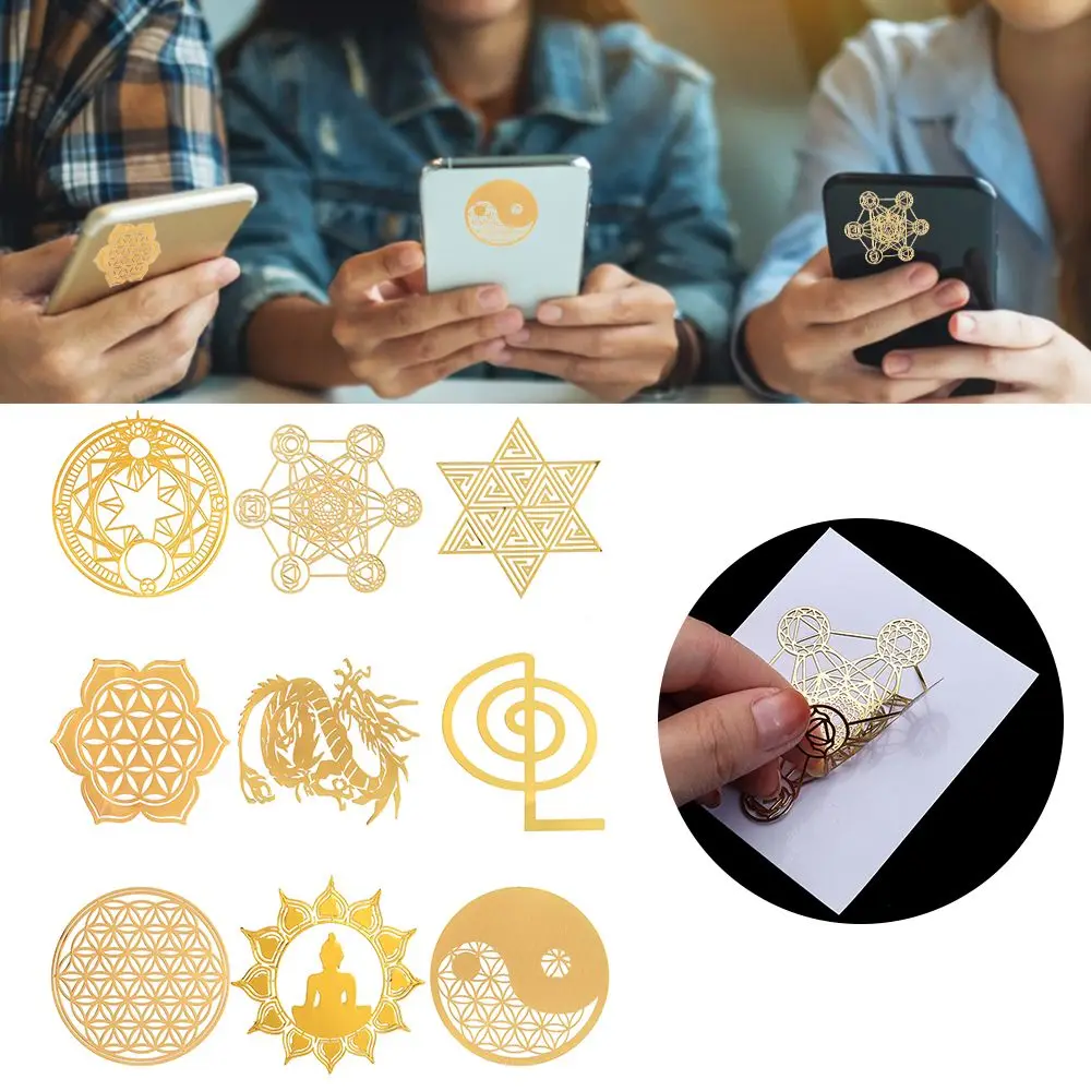 

DIY Making Material Art Crafts Gold Color Energy Sticker for Making Mould Sacred Geometric Sticker Metal Copper Sticker