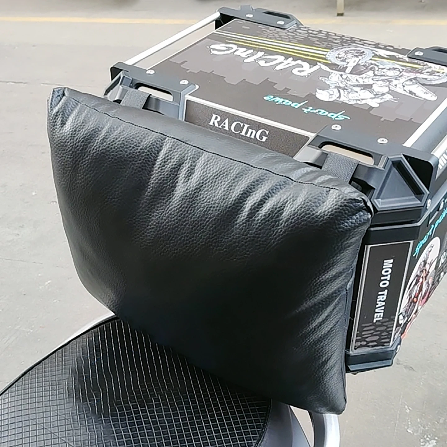 Leather Backrest Cushion for  Vehicle Trunk Double Hanging Motorcycle Riding Waist Protection Universal Waterproof