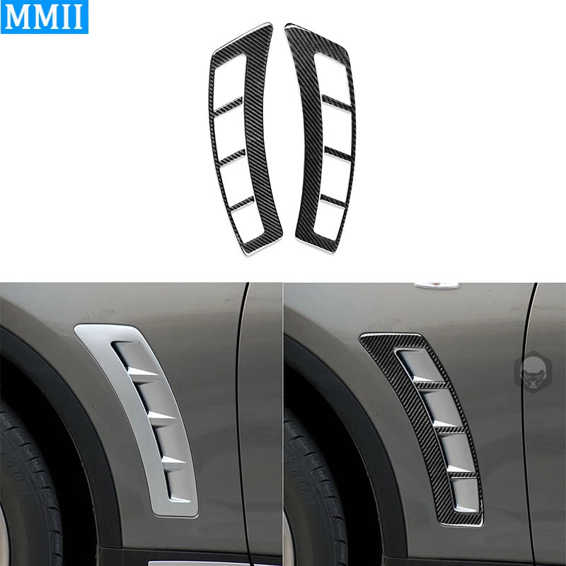 For Infiniti FX 2009-2013 Real Carbon Fiber Left Right Leaf Plate Tire Cover Trim Auto External Protection Accessories Sticker