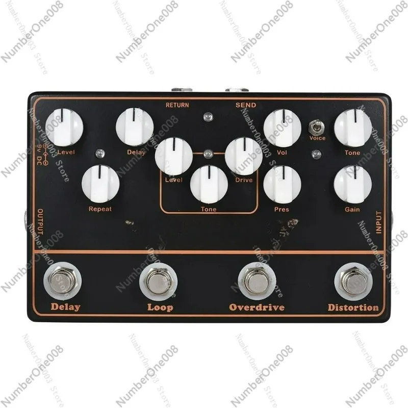 

Педаль эффектов для гитары 4-в-1 с искажениями Overdrive, басовый синтезатор, процессор мультиэффектов для электрогитары