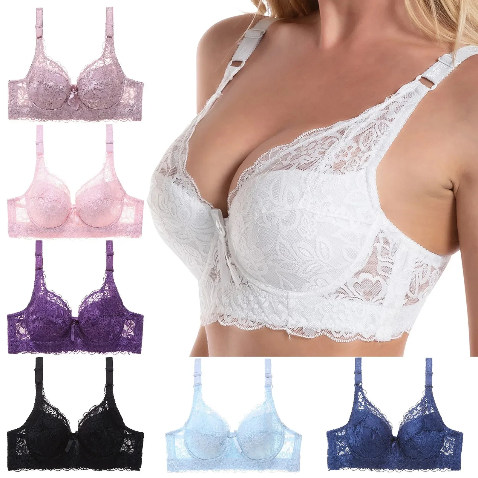 

Sexy Push Up Bra Plus Size B C D Cup Women Bra Brassiere Adjustment Plunge Lingerie Bras For Women Underwire Underwear Bh Top