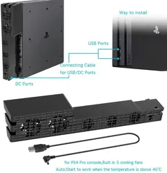 Base Fan Stand For Sony PS4 Pro Slim Game Console Play Station Playstation PS 4 Cooling Support Cooler Accessories Holder Gaming