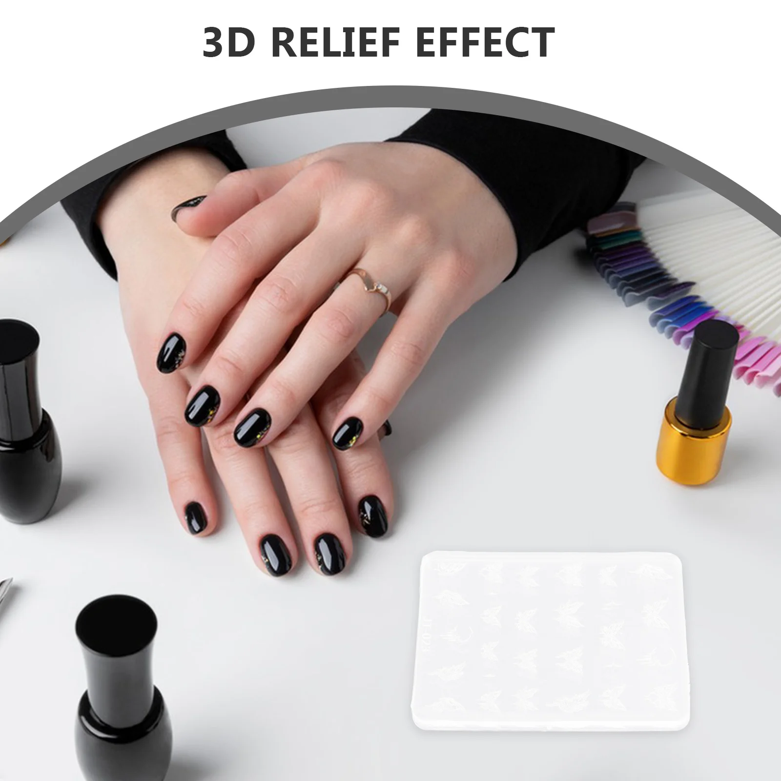 3Dエンボスシリコンネイルチャーム型 DIYネイルデコレーションクラフト型 マニキュアポリッシュアートデザイン用粘土型 クラフト用