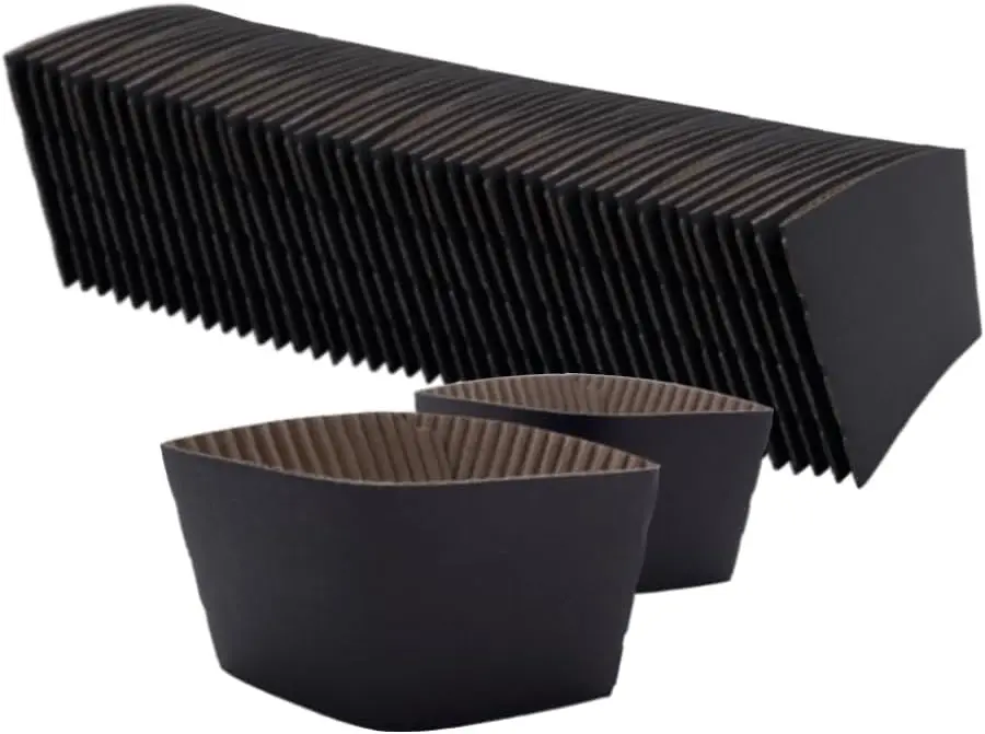 

8oz 10oz 12oz 16oz Coffee Cups Sleeves Disposable for Hot or Cold Drinks Paper Corrugated Cups Jackets 200 Count Color B