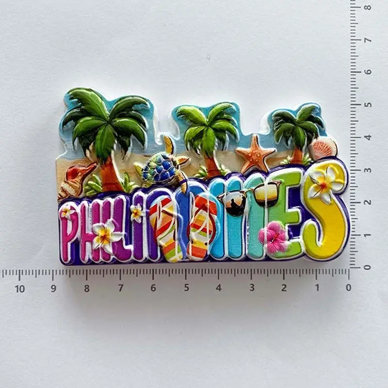 

Philippine Tourism Commemorative Crafts Creative Beach Turtle Three-Dimensional Decoration3dPainted Refrigerator Magnet Gift