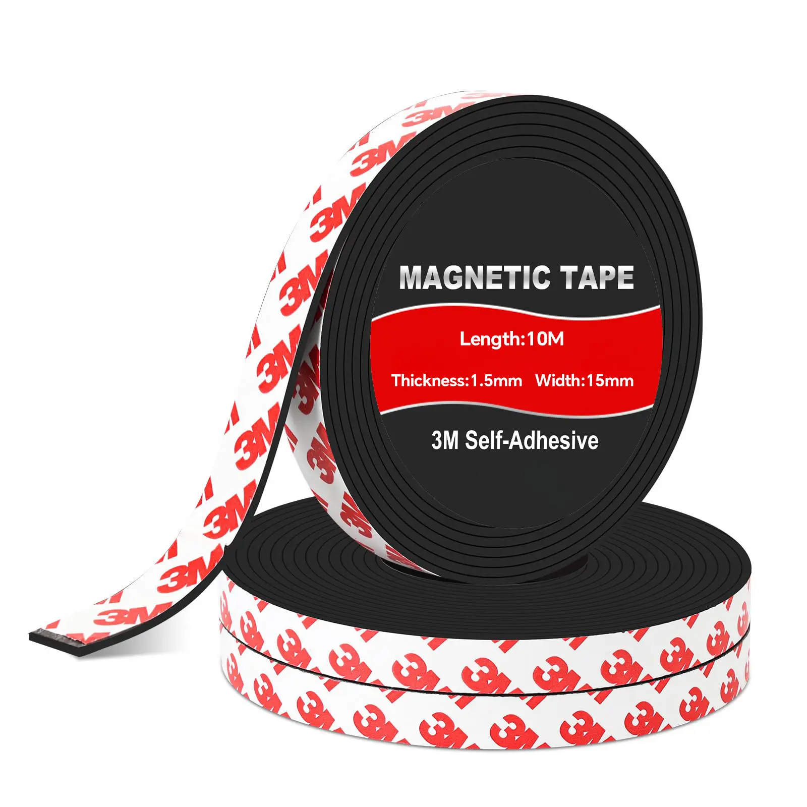 Magnetic Tape, Flexible Magnet Tape Strips with 3M Adhesive Backing Magnetic Strip Perfect for whiteboards & Fridge Organization