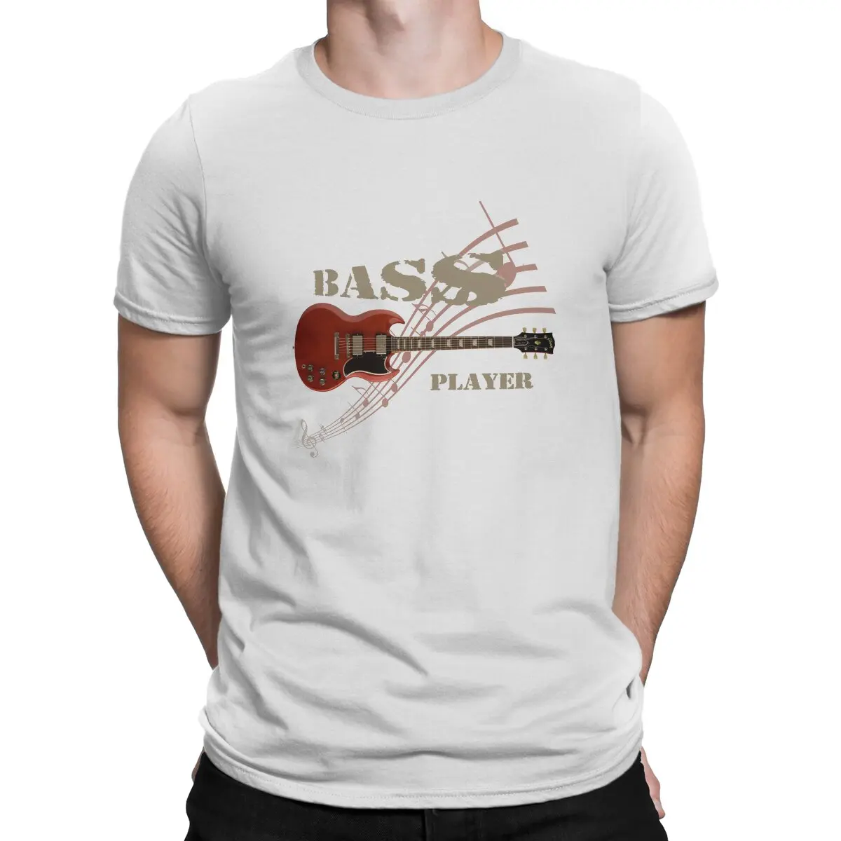 Bass Player Guitar Essential Man's TShirt Bass Guitar Rock Music Crewneck Short Sleeve Polyester T Shirt Funny Birthday Gifts