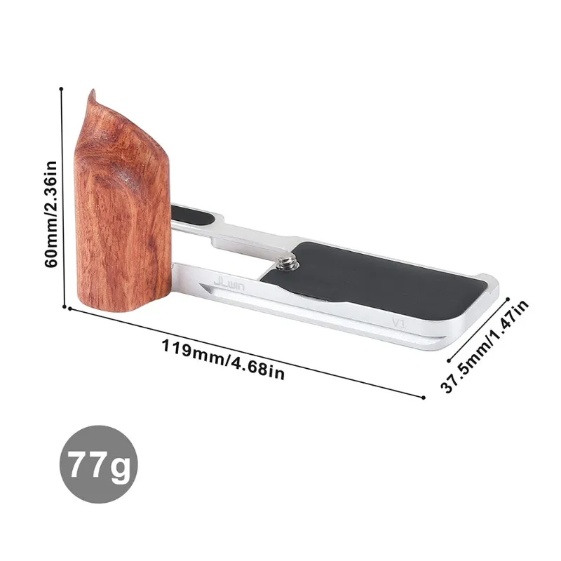 Stylish-Jlwin Camera Accessory For Canon Powershot V1 Handle Wood Grip L Bracket Arca Tripod Release Plate