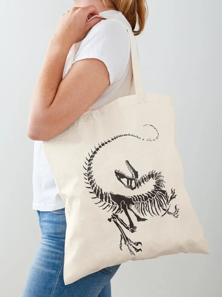 Velociraptor Skeleton Print Tote Bag personalized tote bag personalized tote Women's beach