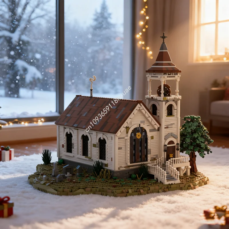 

4780 шт. MOC Западная церковь Валентина красные мертвецы модель строительные блоки архитектура рождественские подарки сборка игрушки DIY идея день рождения