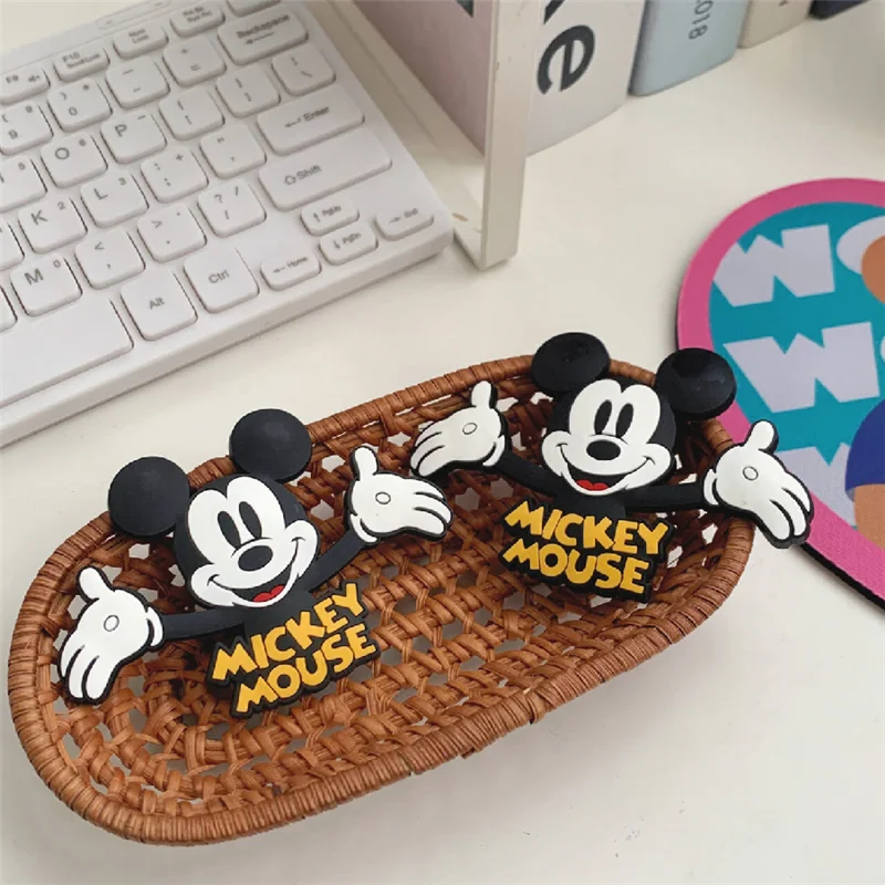 Disney Mickey น่ารักการ์ตูนที่มีประสิทธิภาพซ่อนแม่เหล็กกระเบื้อง DIY ตู้เย็นสติกเกอร์แขวนข้อความสติกเกอร์ตกแต่ง