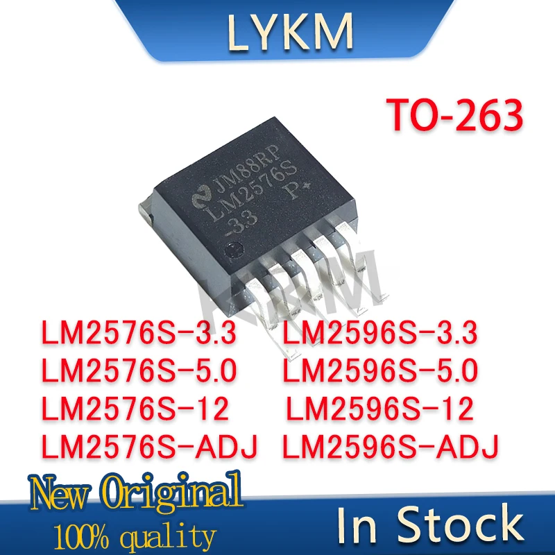 10PCS New LM2576S-3.3 LM2576S-5.0 LM2576S-12 LM2576S-ADJ LM2596S-3.3 LM2596S-5.0 LM2596S-12 LM2596S-ADJ TO263 Voltage stabilizer