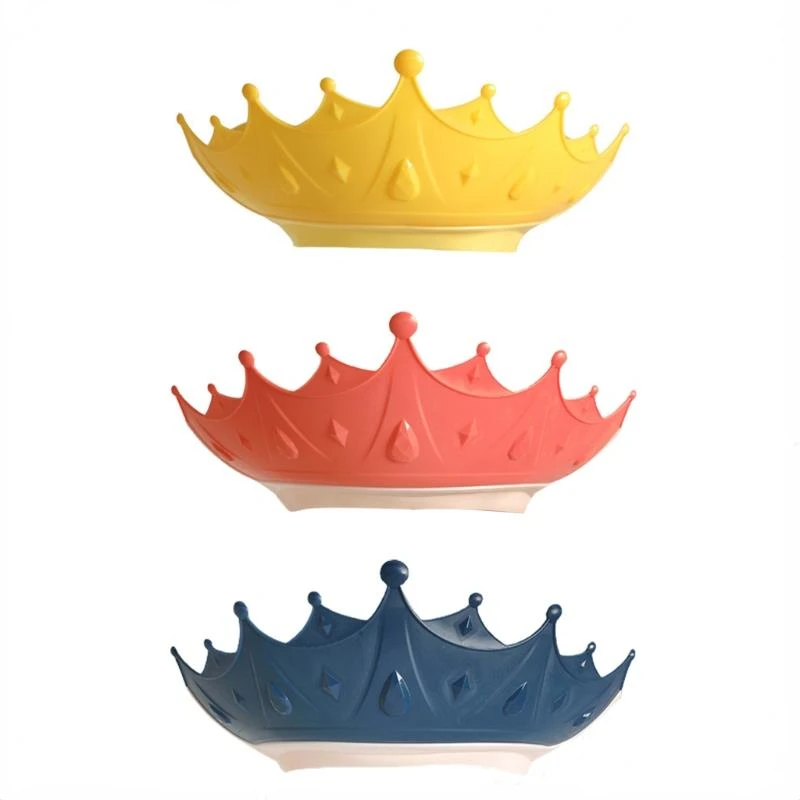 Crown Design Shampoo Cap Wash Hair Cap Avoid Wetting Eyes Ear Adjustable Bathing Shower Cap for Baby Children Birthday Gift