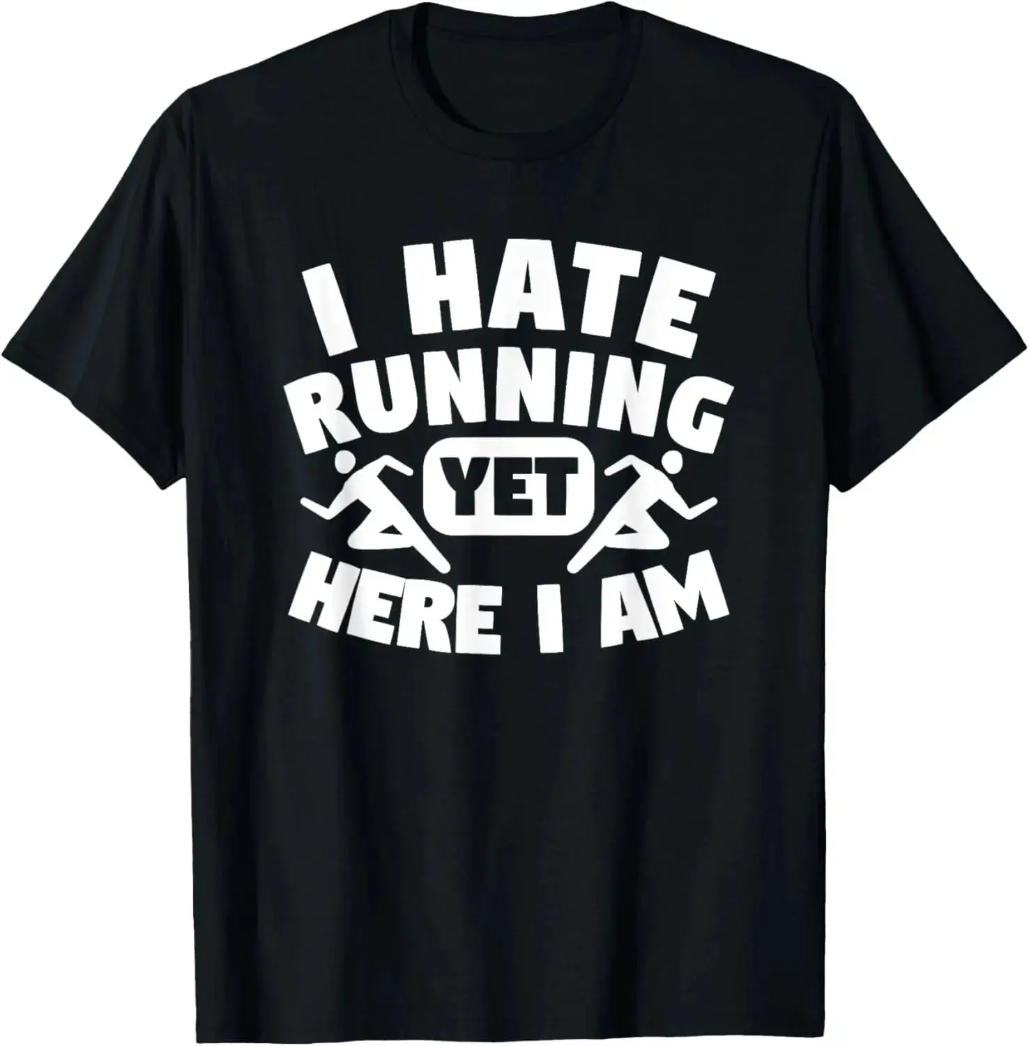 Sports Y2K Tops Funny and Satirical Emoji I Hate Running T-shirt Marathon Runner Fitness Training Printed Short-sleeved Unisex