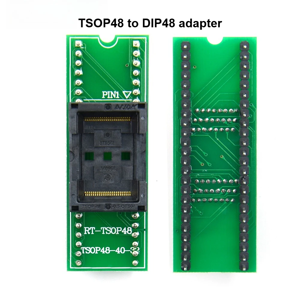 TSOP48 to DIP48 Adapter TSOP48 Socket TSOP-48-0.5-OTS04B for RT809F RT809H T56 for XELTEK USB Programmer Double Contact