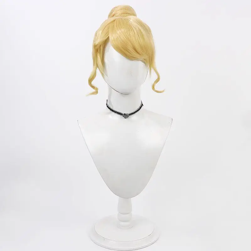 2 Types Western Princess Style Cinderella Cosplay Wig Golden Yellow Synthetic Hair Heat Resistant Fiber