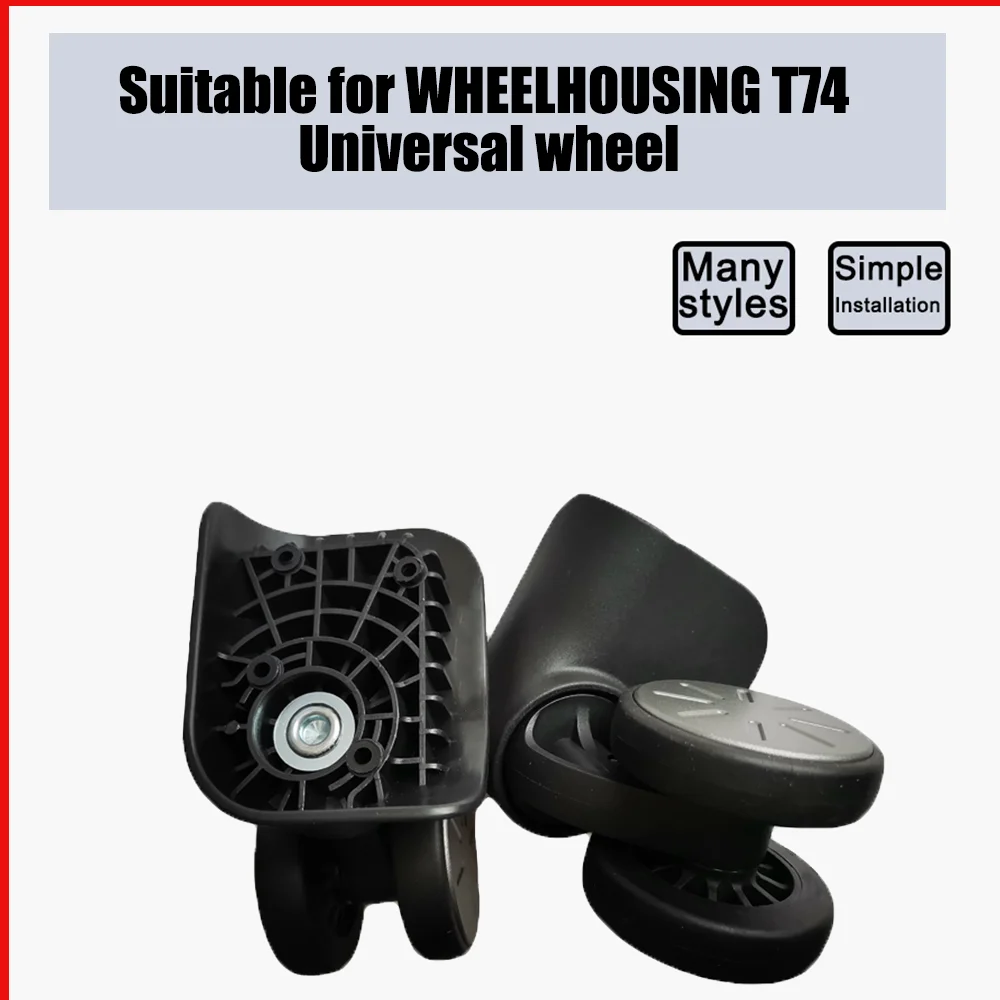 For WHEELHOUSING T74 Trolley Case Wheel Pulley Sliding Casters Universal Wheel Luggage Wheel Slient Wear-resistant Smooth Black