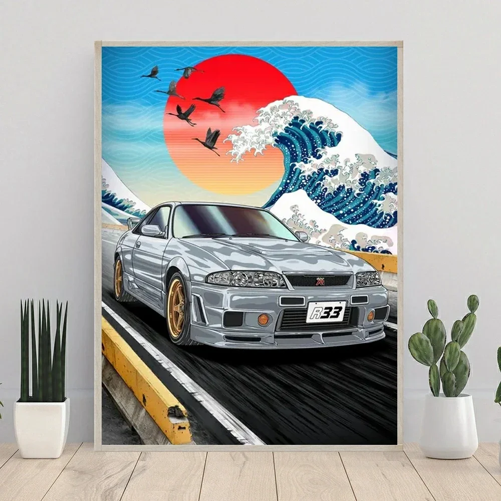 GTR R33 R34 Jdm Cars Fairy Dust Diamond Painting ricamo sport di fama mondiale punto croce mosaico strass Home Decor Gift