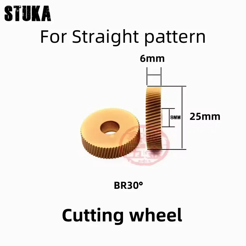 

Straight pattern 25*6*8 21.5*5*8 BR30° Cut Knurling Tools wheel KOKC For CNC Lathe feeding