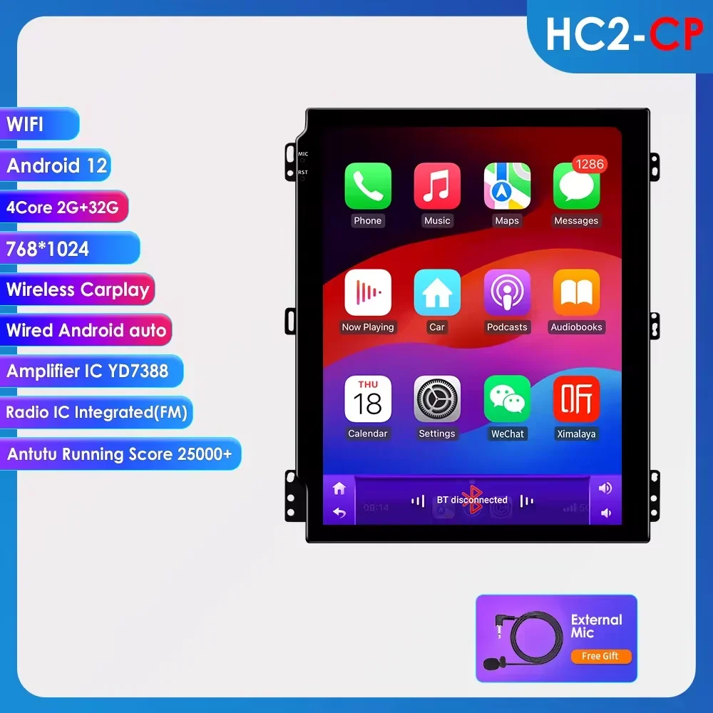 Hizpo 2din 9-Inch Universele Android Auto Radio Headunit Intelligent Systeem 4G Wifi Bt Auto Carplay Gps Navigatie Ui7862 - afbeelding 1