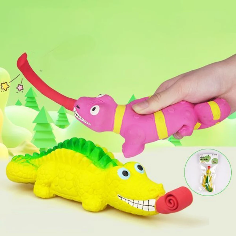 Latex Pet Dog Chew Toys Lizards Crocodiles Squeak Toys for Puppy Small Medium Large Dog Simulation Screaming Pet Supplies