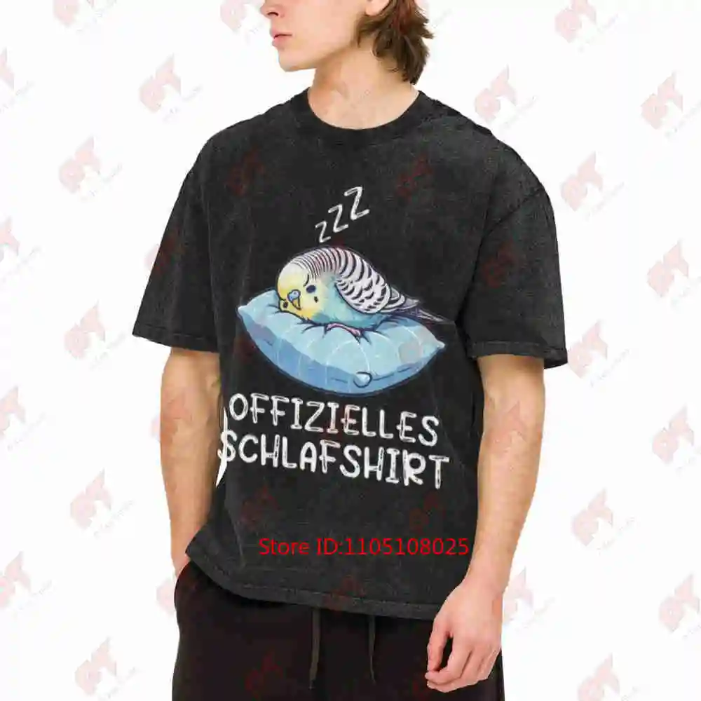 Budgie Parakeet Vintage Washed Tee Pure Cotton T-Shirt