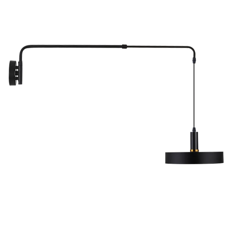 Industrial led Wall Lamp Long Pole Swing Arm Black Wall Lamp Adjustable Telescopic Rotary Wall Sconces Bedroom Bedside Light