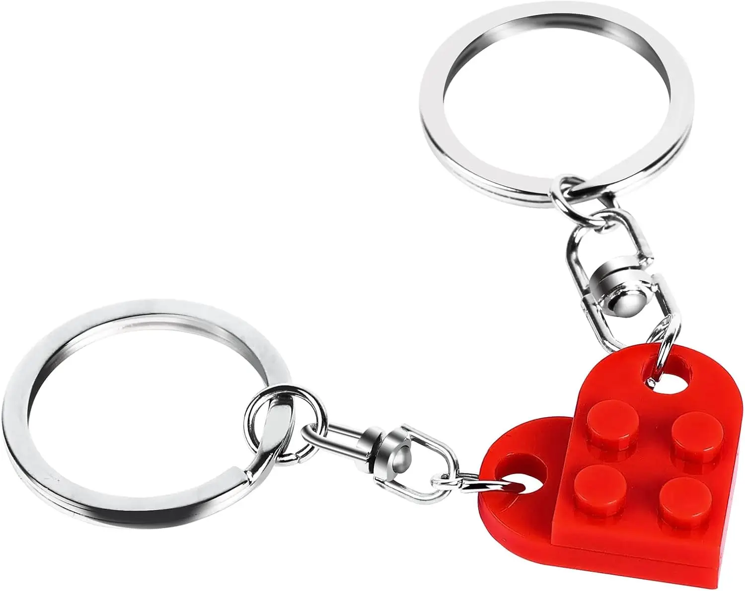 

Heart Keychain Set for Couples 2 Pcs Matching Colorful Brick Hearts for Boyfriend Girlfriend