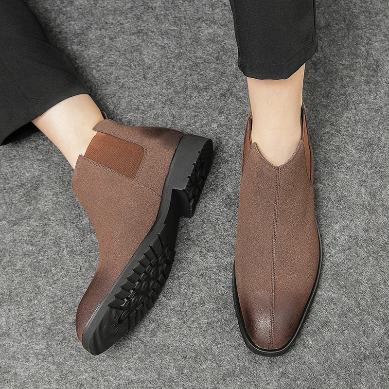 

Casual men's short boots Minimalist and comfortable style Work and office Outdoor fashion shoes Retro and Quality Young New