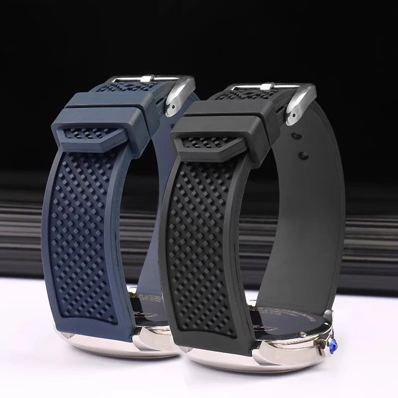 23mm 24mm fluororubber watch strap for Cartier Calibre Diver W7100056 WSCA0010 W7100015 W7100041 men sports waterproof bracelet
